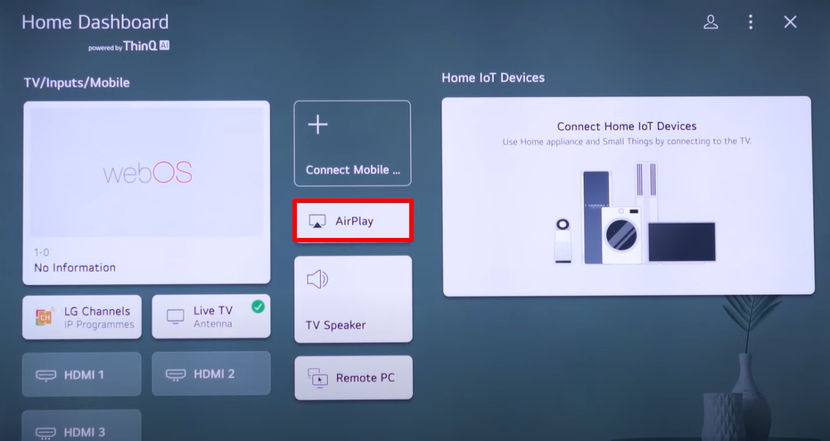 Enable AirPlay on LG Smart TV