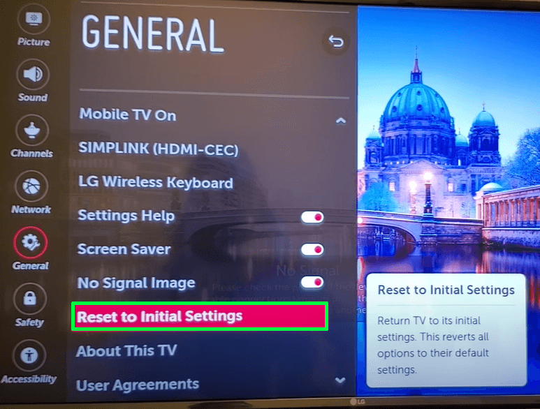 Factory Reset your LG TV