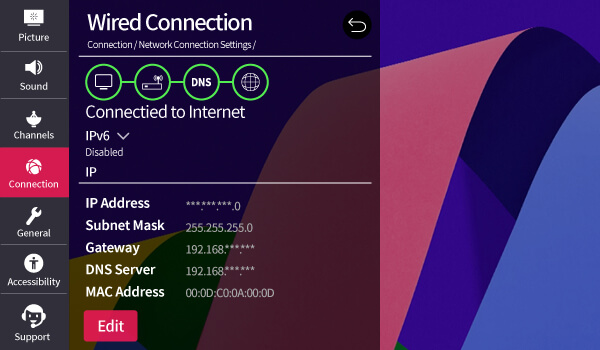 LG TV IP address