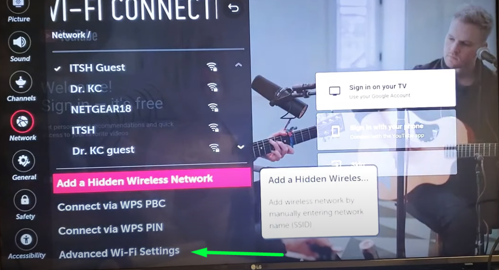 Click on Advanced Wi-Fi Settings