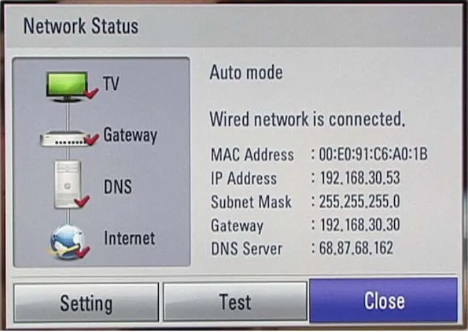 Find the Mac Address of your LG NetCast TV