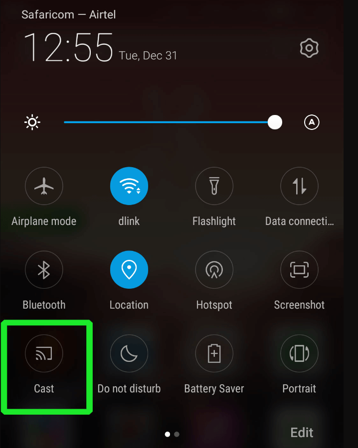 Click on Cast option on Android smartphone