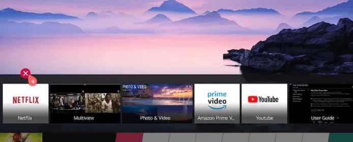 Click on X button to close apps on you LG Smart TV