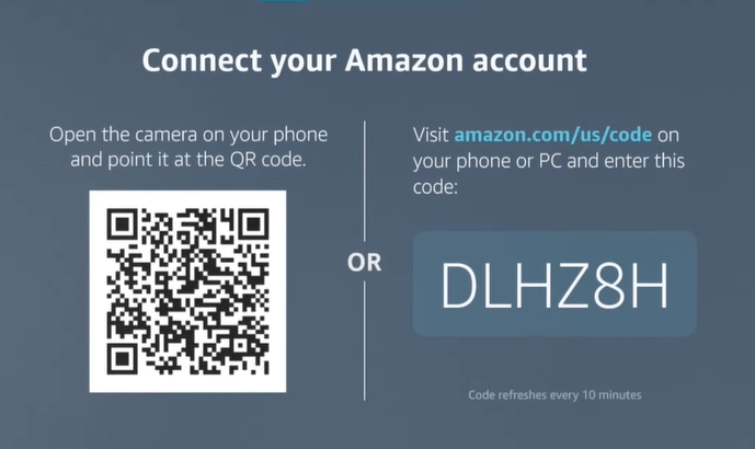 Scan the QR Code or visit the website to connect LG TV to Alexa