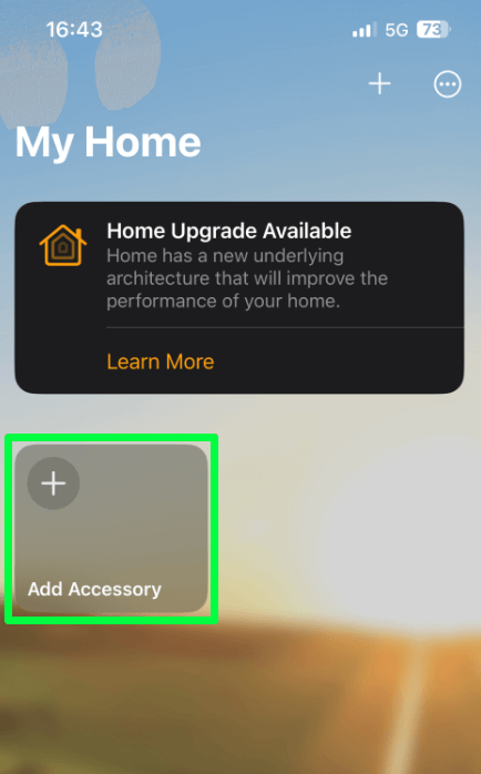 Click on Add Accessory to integrate LG TV to Apple HomeKit