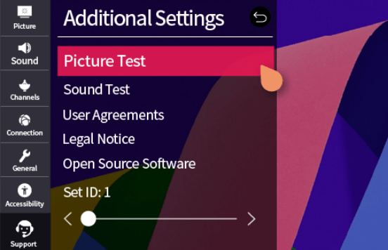 Take a Picture Test to find the issue causing your LG TV screen flickering