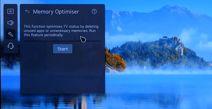 Enable Memory Optimizer to fix the LG TV working slow issue
