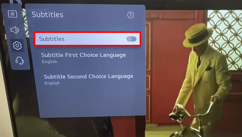 Choose Subtitles option on your LG TV