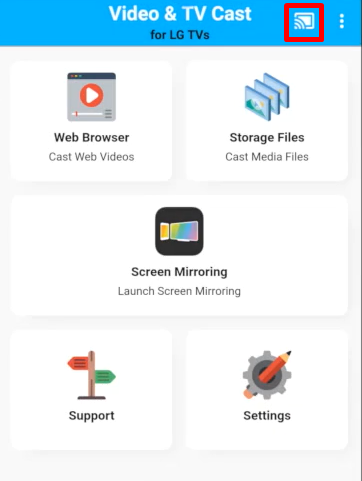 Hit the Cast icon on the app