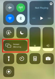 Click on Screen Mirroring icon on iPhone
