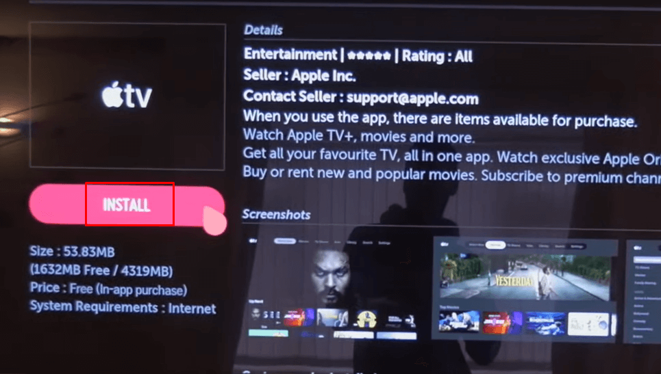 Apple TV on LG TV - Hit Install