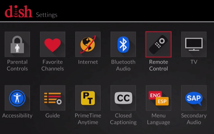 Choose Remote Control option to Program Dish remote to LG TV