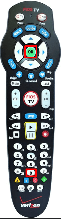 Press the OK and 0 button to program Fios remote to LG TV