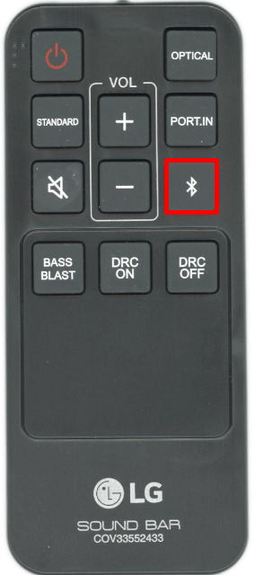 Push the Bluetooth button on Soundbar remote