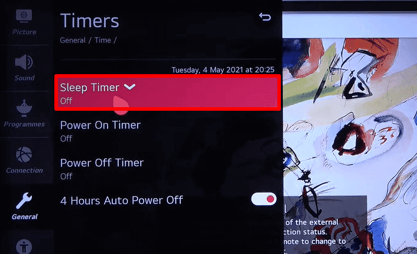 Turn off Sleep Timer to fix the LG TV that keeps restarting