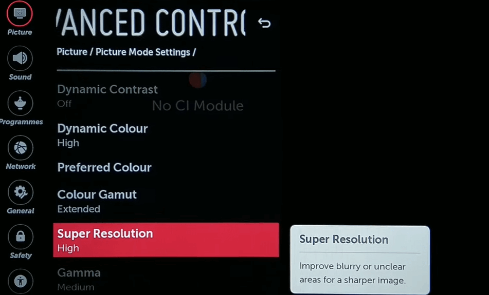 Enable Super Resolution on LG TV