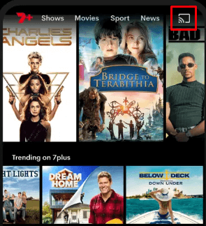 Hit the Cast icon on the 7plus app