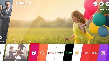 Choose LG Content Store on LG TV