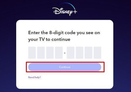 Click Continue to Use Disney Plus on LG TV