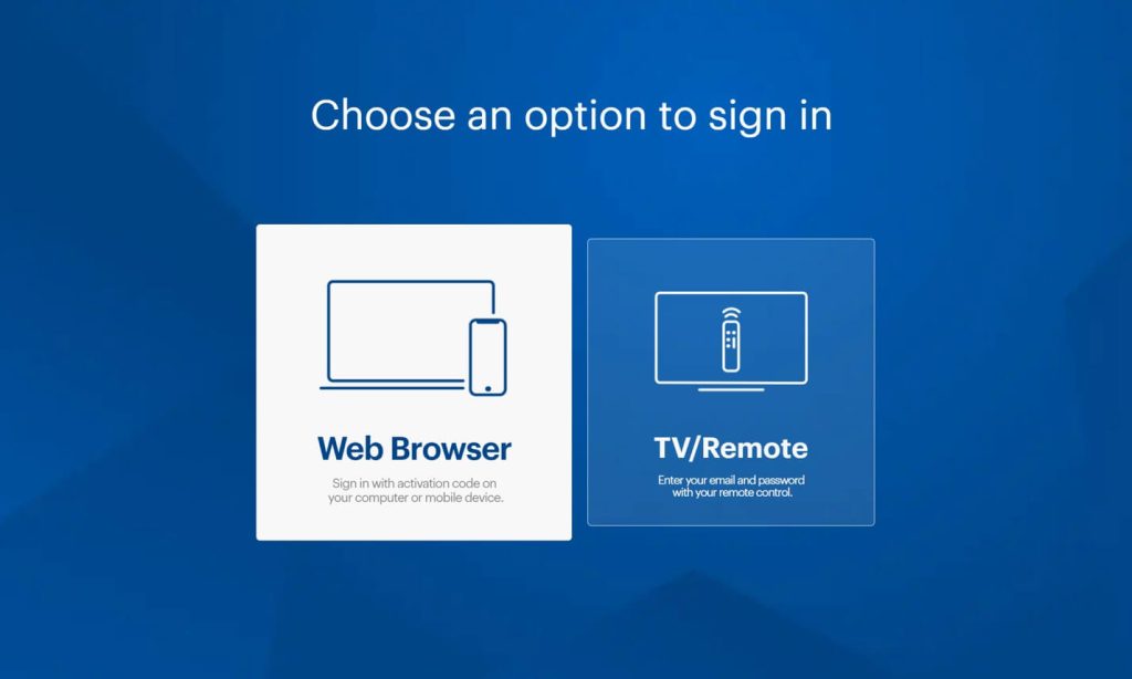 Choose Web Browser option on Fox Nation app