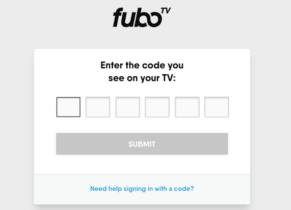 Enter the code and activate Fubo app