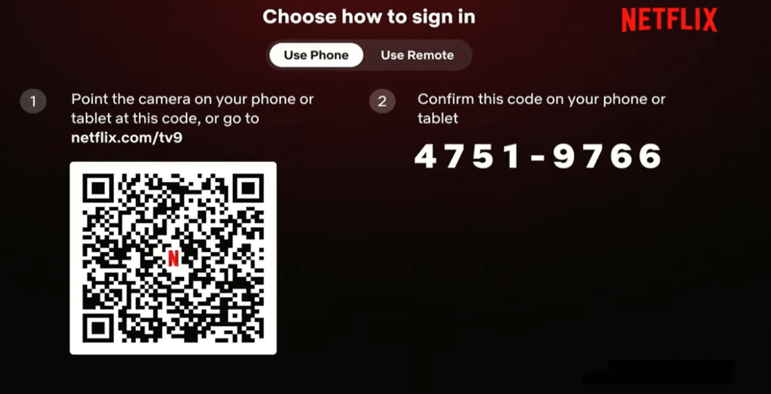 Scan the QR and activate Netflix on LG TV