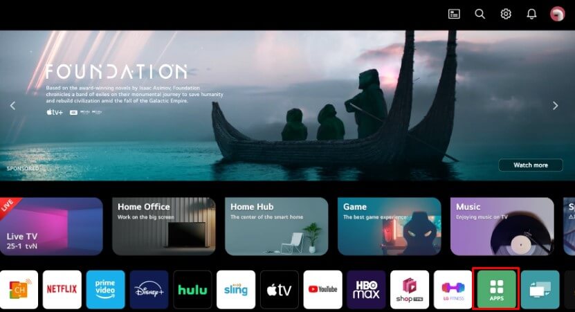 Select Apps to Download Binge on LG TV
