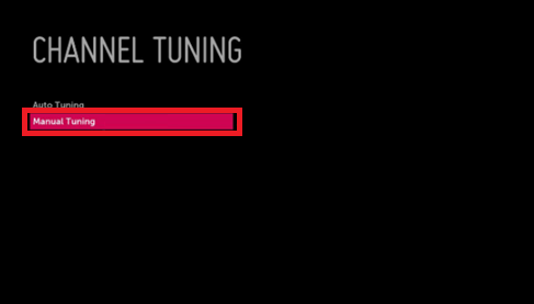 Select Manual Tuning to Fix Auto Tuning Not Finding Channels