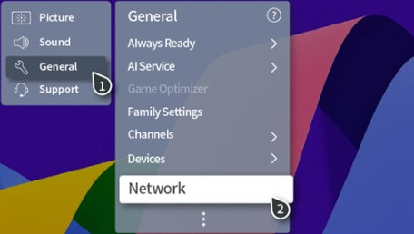 Select Network on LG TV