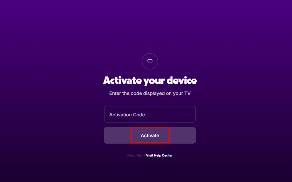 Tubi on LG TV - Select the Activate button