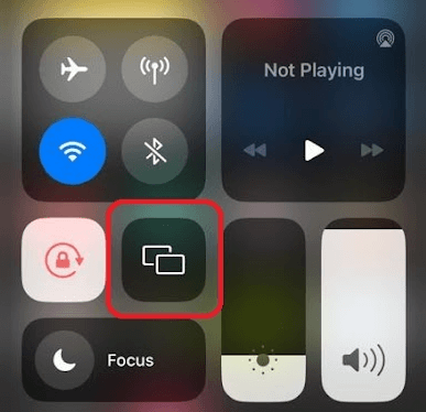 Click on Screen Mirroring icon on iPhone