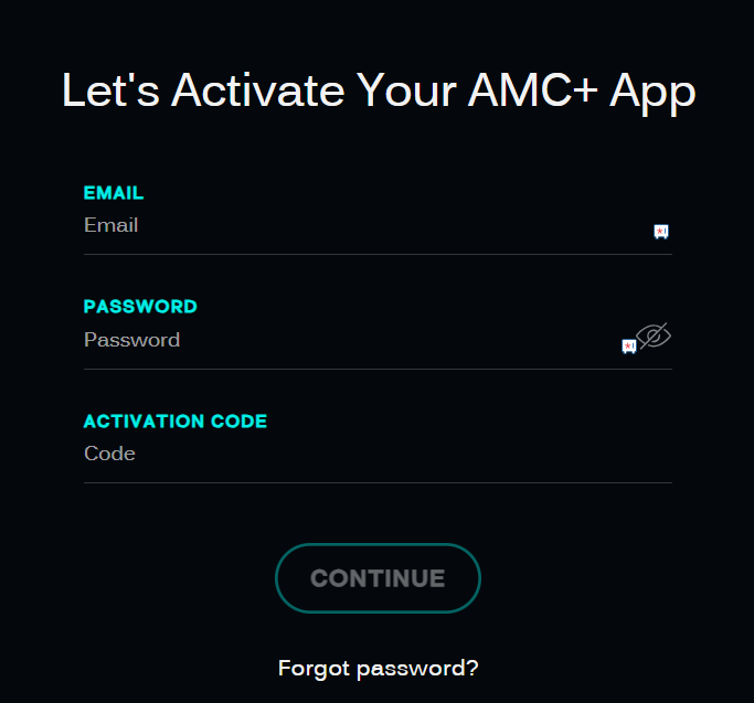 Enter the credentials and sign in AMC + on LG TV