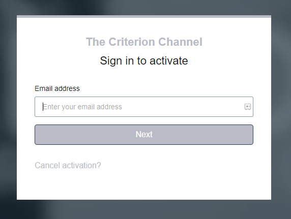 Enter the login details and activate Criterion Channel on LG TV