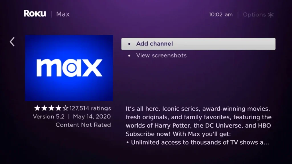 Click on Add Channel to Install apps on Roku