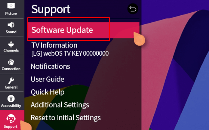  Select Software Update 