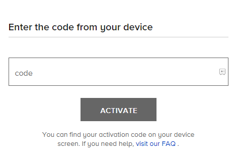 Enter the code and hit Activate