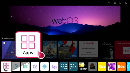 Open Apps and install Movies Anywhere on LG TV