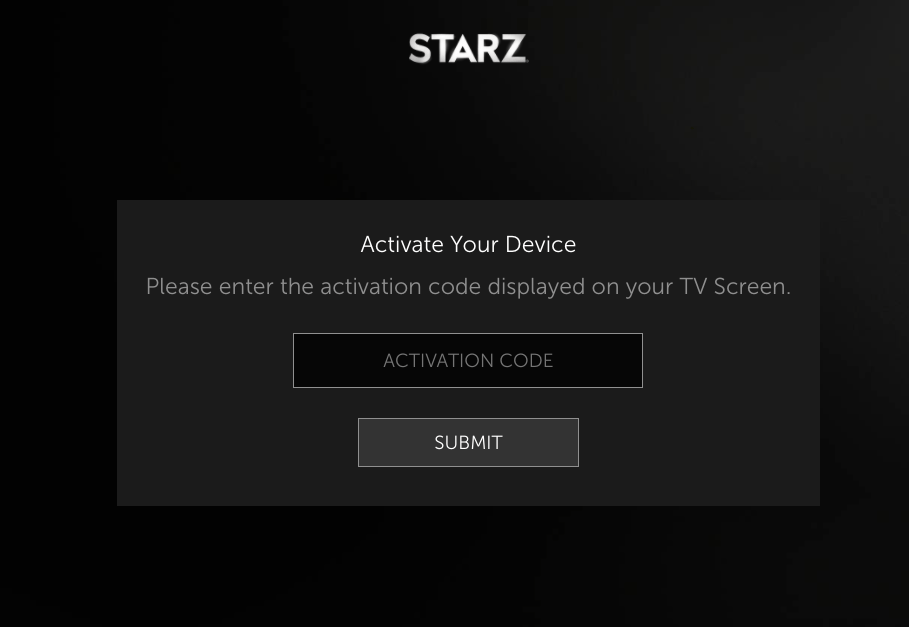 Enter the code and activate Starz on LG TV