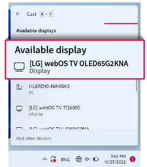 Choose LG Smart TV too screen mirror TuneIn Radio to your TV