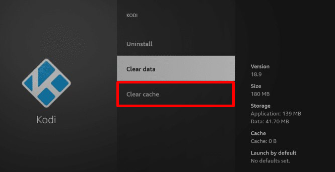 Clear cache files on Firestick