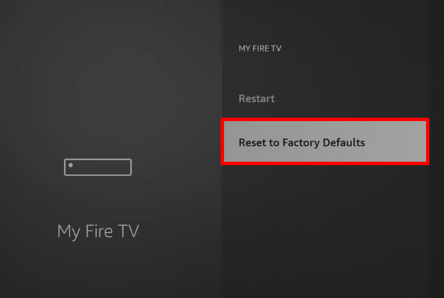 Factory Reset Firestick to fix the not working problem on your LG TV