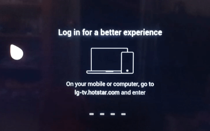 Hotstar login page