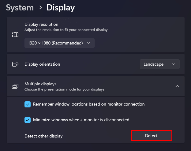 Click on Detect button and connect your PC to LG TV