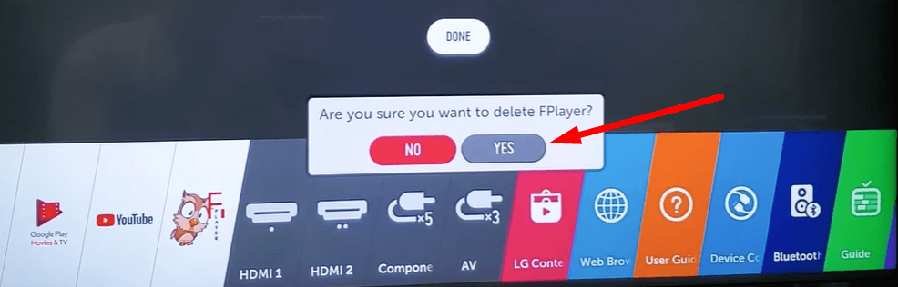 Delete unused apps on your TV