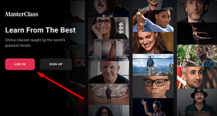 Click on Login button to activate MasterClass app on LG TV