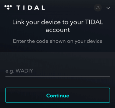 Enter the code and click on the Continue button