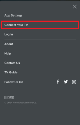 Tap on Connect Your TV button