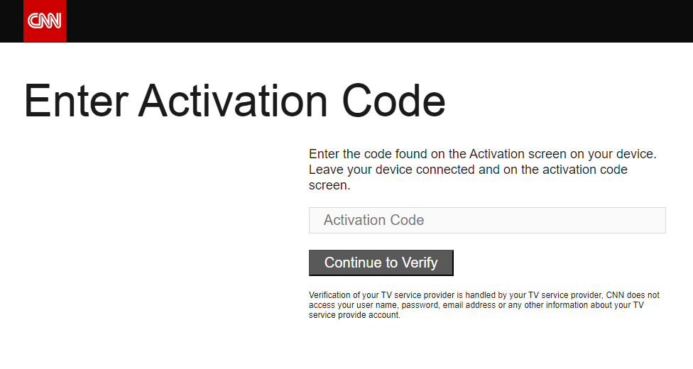 Enter the code and activate CNN on LG TV