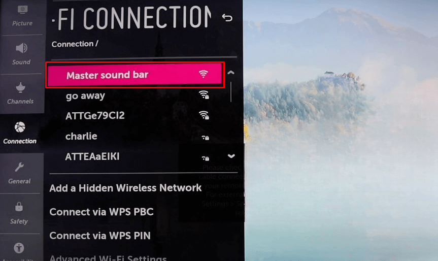 Choose your WiFi connection