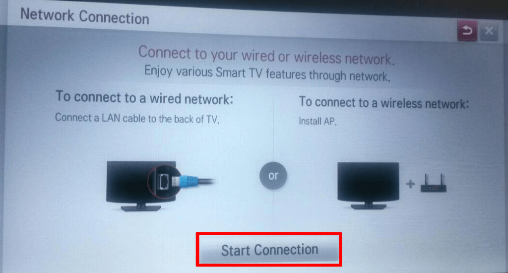 Select Start Connection